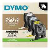 Dymo D1 Standard White On Black Label Cassette 12mmx7m S0720610
