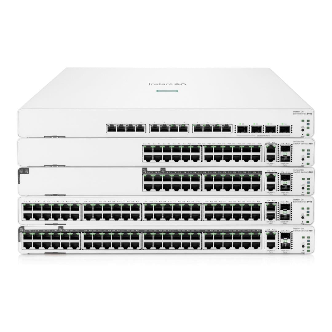 HPE Networking Instant On Switch Series 1960 8p Gigabit CL4 4p SR2.5G CL6 PoE 2p 10GBT 2p SFP+ 480W S0F35A