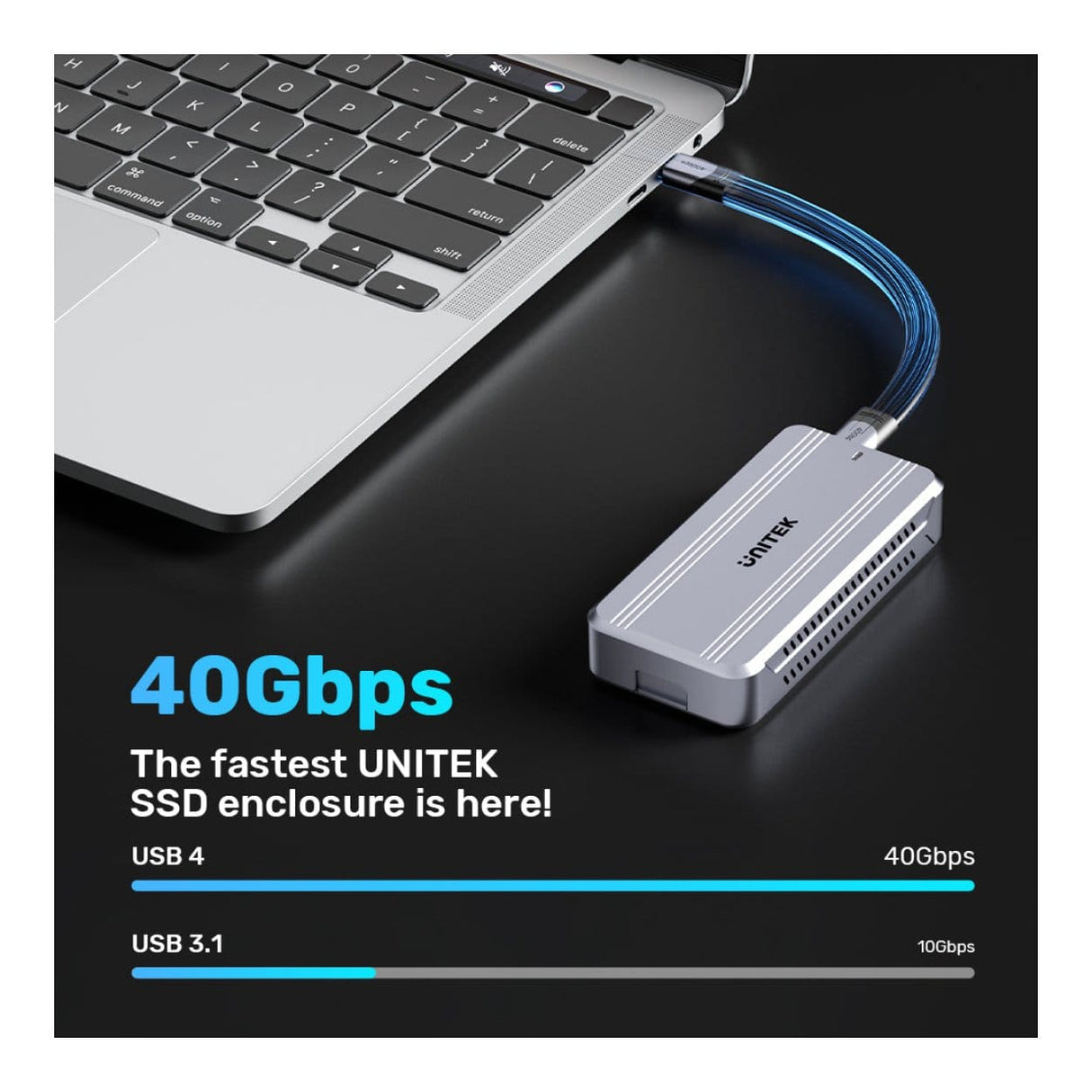 Unitek SolidForce Reefer TurboCool M.2 USB4 SSD Enclosure S1242AGY01