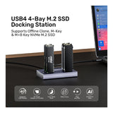Unitek USB4 4-Bay M.2 SSD Docking Station S1243BGY01-EU