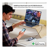 Unitek SolidForce Smart Anti-Loss M.2 NVMe SSD Enclosure 10Gbps with Apple Find My Space Grey S1251A