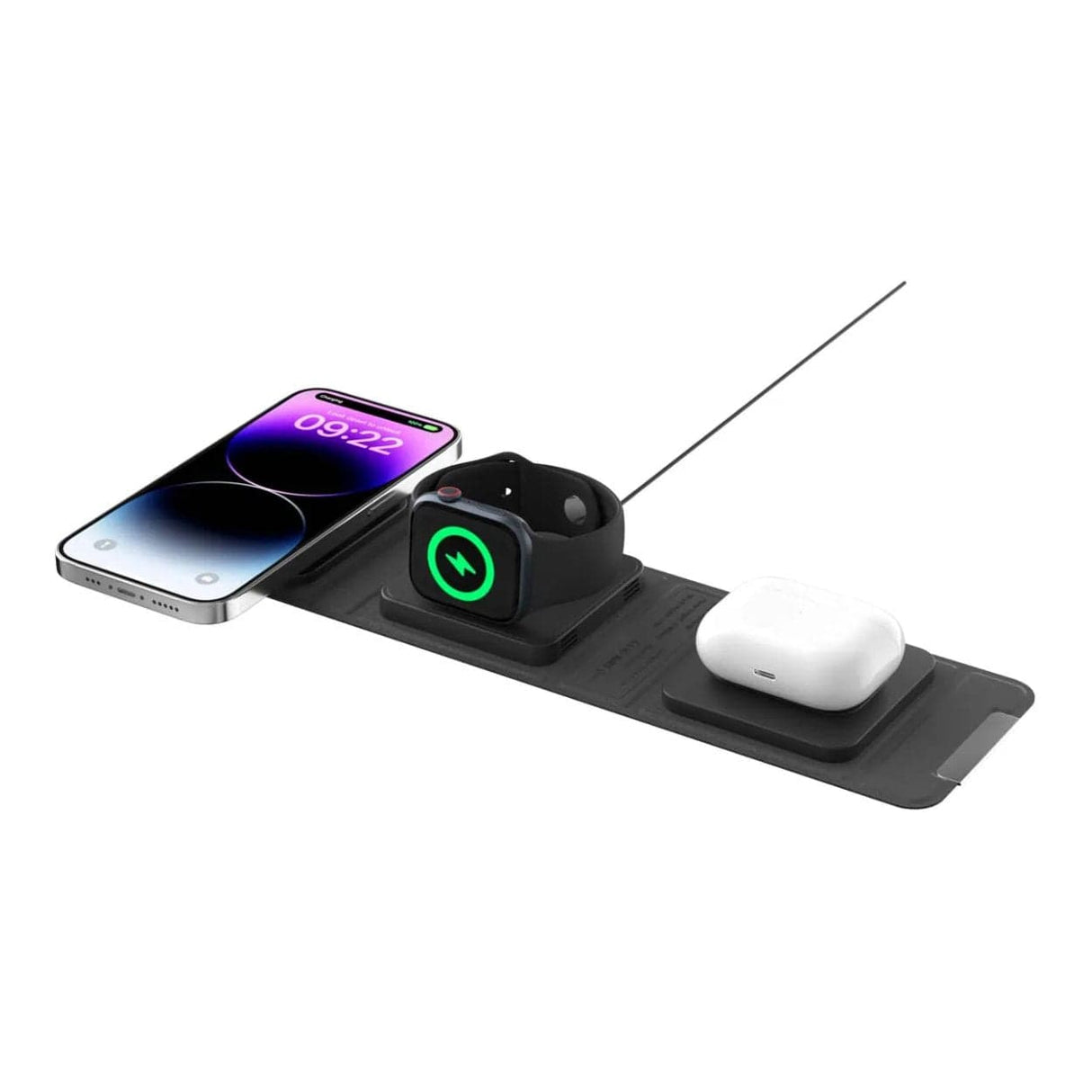 SwitchEasy TrioCharge 3-in-1 Portable Folding Charger Black SAAIWA181BK23