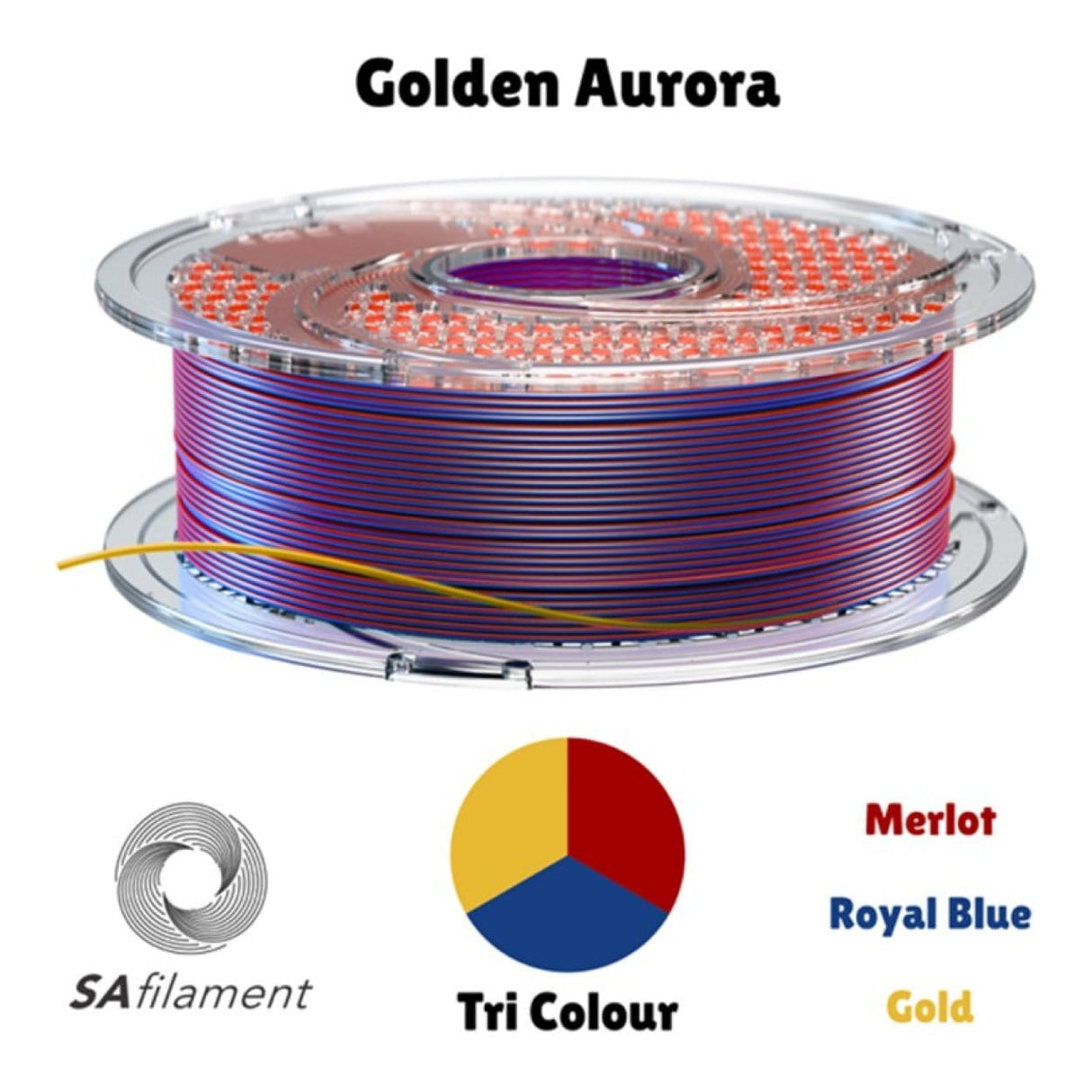 SA Filament PLA Tri Silk Filament 750g - Golden Aurora SAF-PLATRIC46-GA