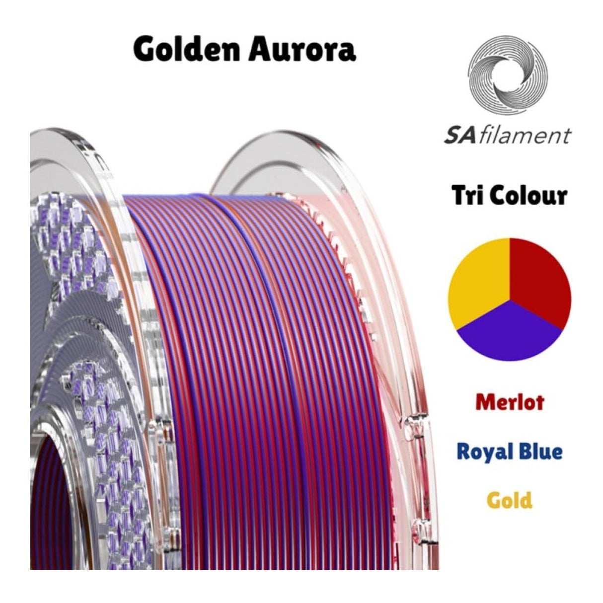 SA Filament PLA Tri Silk Filament 750g - Golden Aurora SAF-PLATRIC46-GA