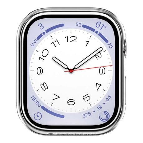 SwitchEasy Hybrid Tempered Glass Protective Case for Apple Watch Case Sliver SAW845089SV22