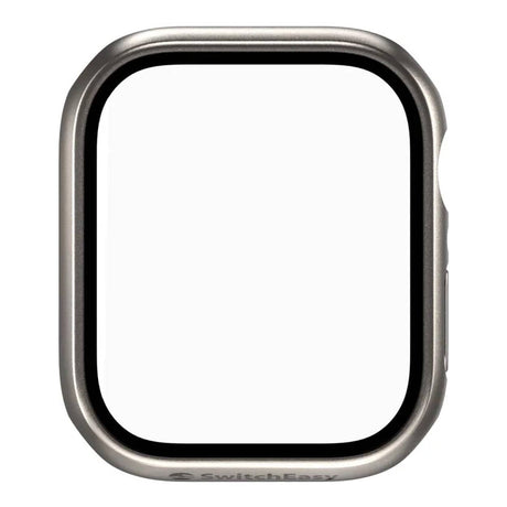 SwitchEasy Hybrid Tempered Glass Protective Case for Apple Watch Case Titanium SAW845089TT22