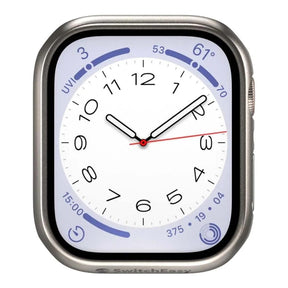 SwitchEasy Hybrid Tempered Glass Protective Case for Apple Watch Case Titanium SAW845089TT22