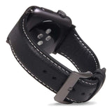 SLG D6 Italian Minerva 40mm Leather Strap for Apple Watch Black SD-D6M-S-AW40-BK