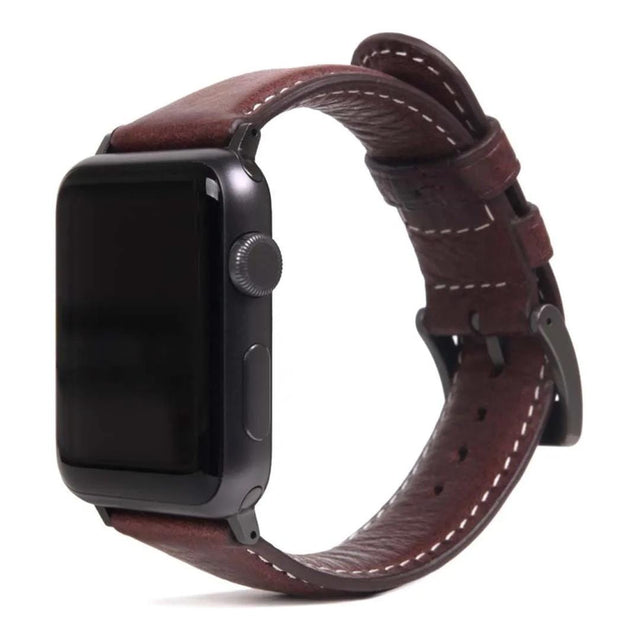 SLG D6 Italian Minerva Box 40mm Leather Strap for Apple Watch - Brown SD-D6M-S-AW40-BR