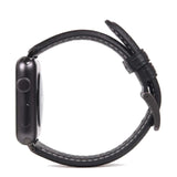 SLG D6 Italian Minerva 44mm Leather Strap for Apple Watch Black SD-D6M-S-AW44-BK