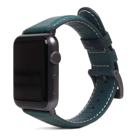 SLG D6 Italian Minerva Box Leather Strap for Apple Watch Blue SD-D6M-S-AW44-BL