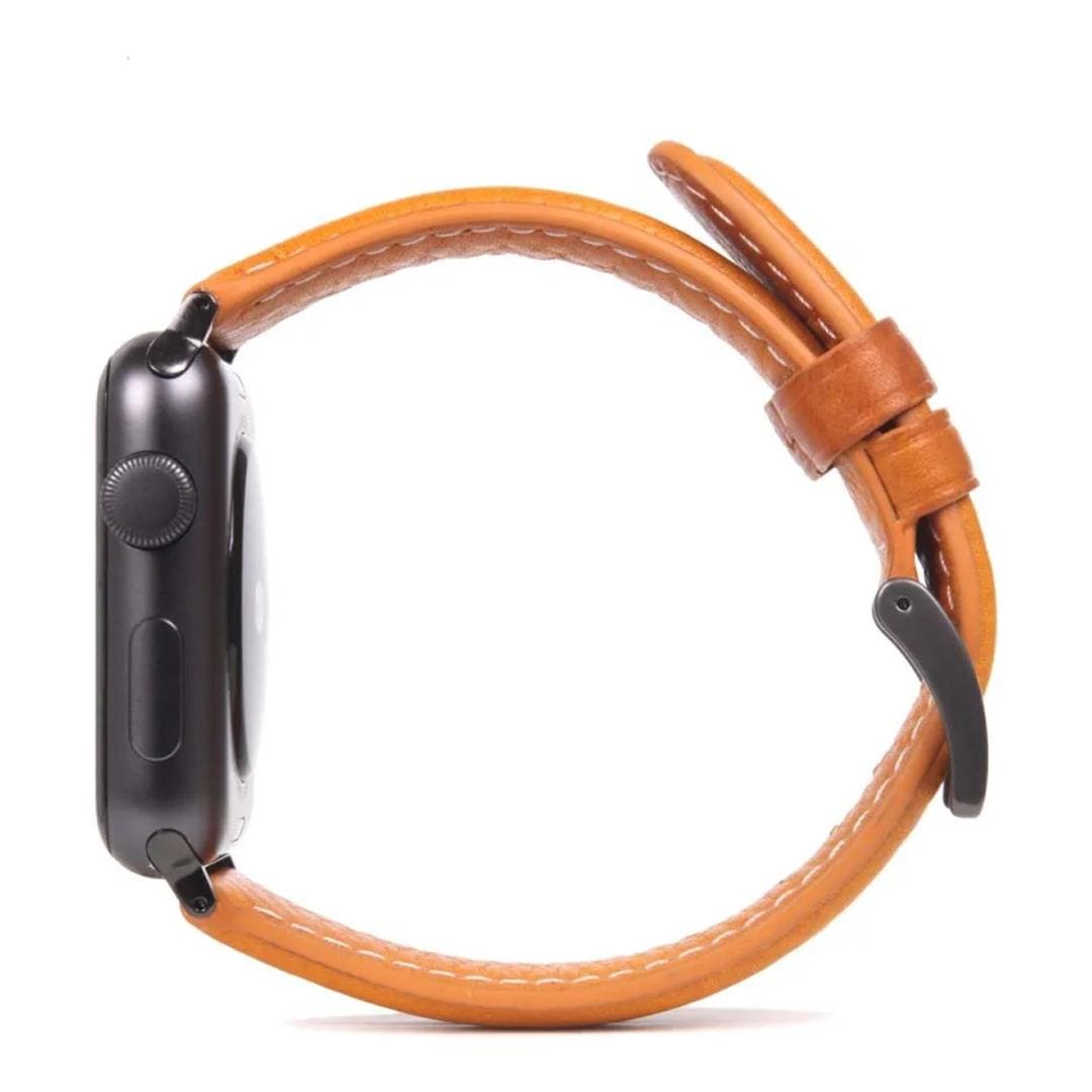 SLG D6 Italian Minerva 44mm Leather Strap for Apple Watch Tan SD-D6M-S-AW44-TA