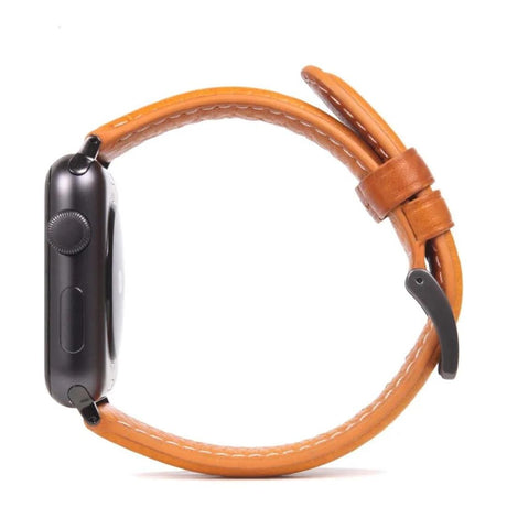 SLG D6 Italian Minerva 44mm Leather Strap for Apple Watch Tan SD-D6M-S-AW44-TA
