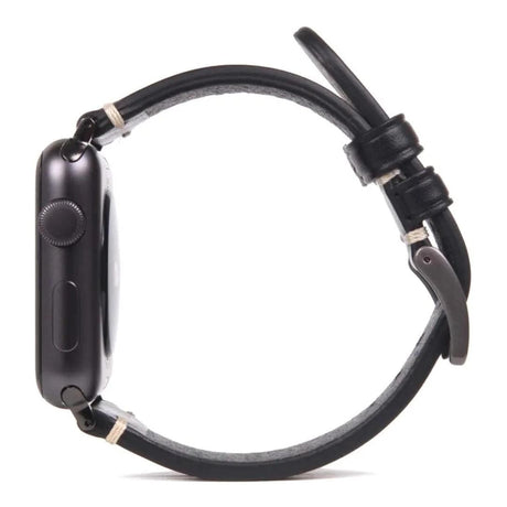 SLG D7 Italian Buttero 44mm Leather Strap for Apple Watch Black SD-D7B-S-AW44-BK