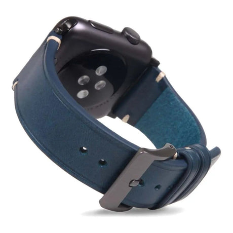 SLG D7 Italian Buttero 44mm Leather Strap for Apple Watch Blue SD-D7B-S-AW44-BL