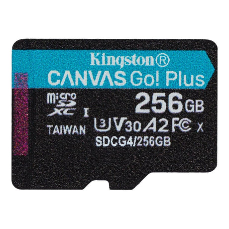Kingston Technology Canvas Go Plus 256GB microSDXC Gen4 A2 U3 V30 Memory Card SDCG4/256GB