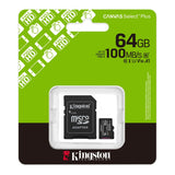 Kingston Technology 64GB microSDXC Canvas Select Plus Gen3 A1 Card + Adapter SDCS3/64GB