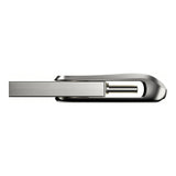 SanDisk Ultra Dual Drive Luxe 128GB Silver USB-C Flash Drive SDDDC4-128G-G46