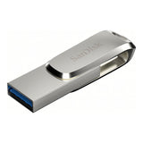 SanDisk Ultra Dual Drive Luxe 128GB Silver USB-C Flash Drive SDDDC4-128G-G46
