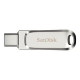SanDisk Ultra Dual Drive Luxe 128GB Silver USB-C Flash Drive SDDDC4-128G-G46