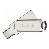 SanDisk Ultra Dual Drive Luxe 128GB Silver USB-C Flash Drive SDDDC4-128G-G46