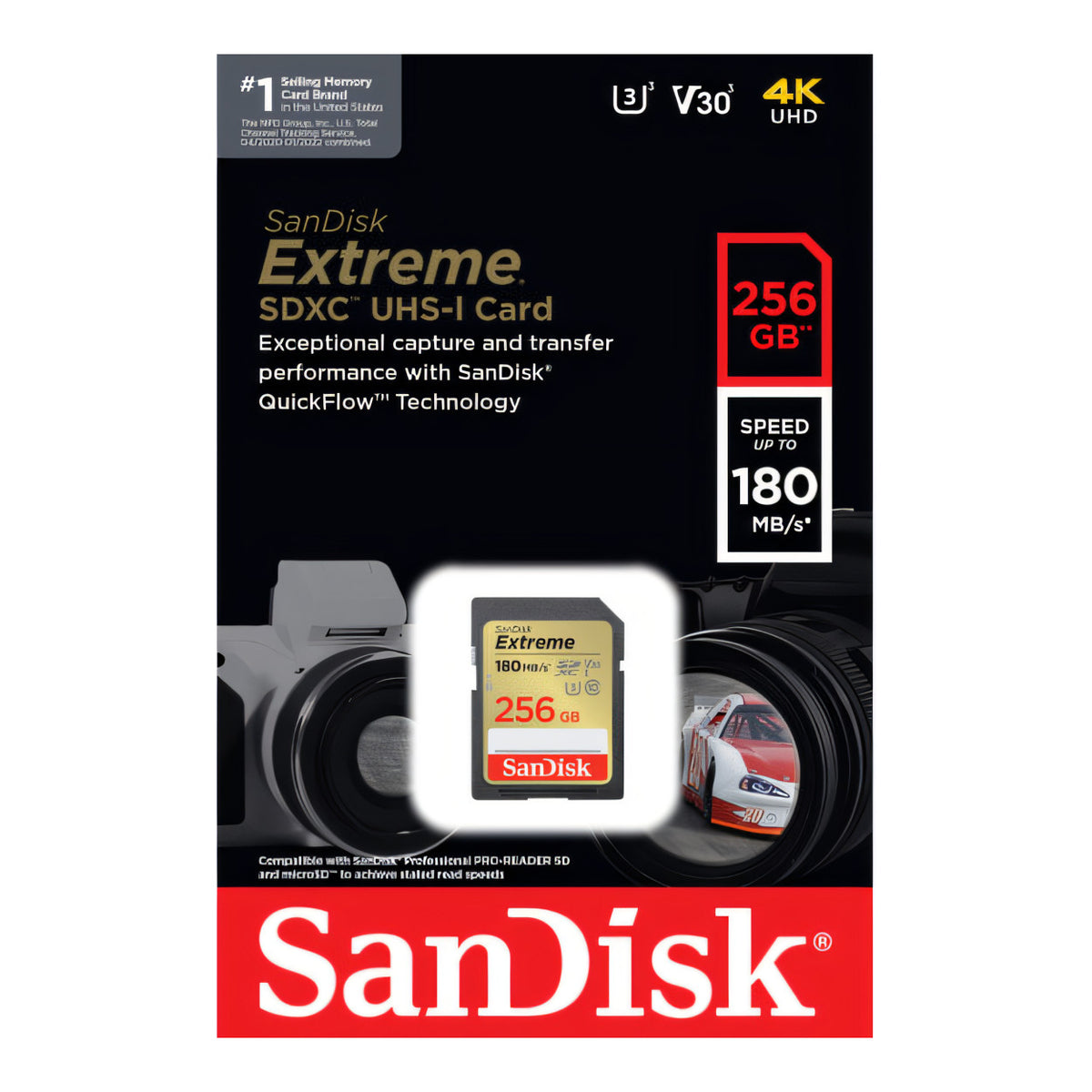 SanDisk Extreme 256GB SDXC UHS-I Memory Card SDSDXVV-256G-GNCIN
