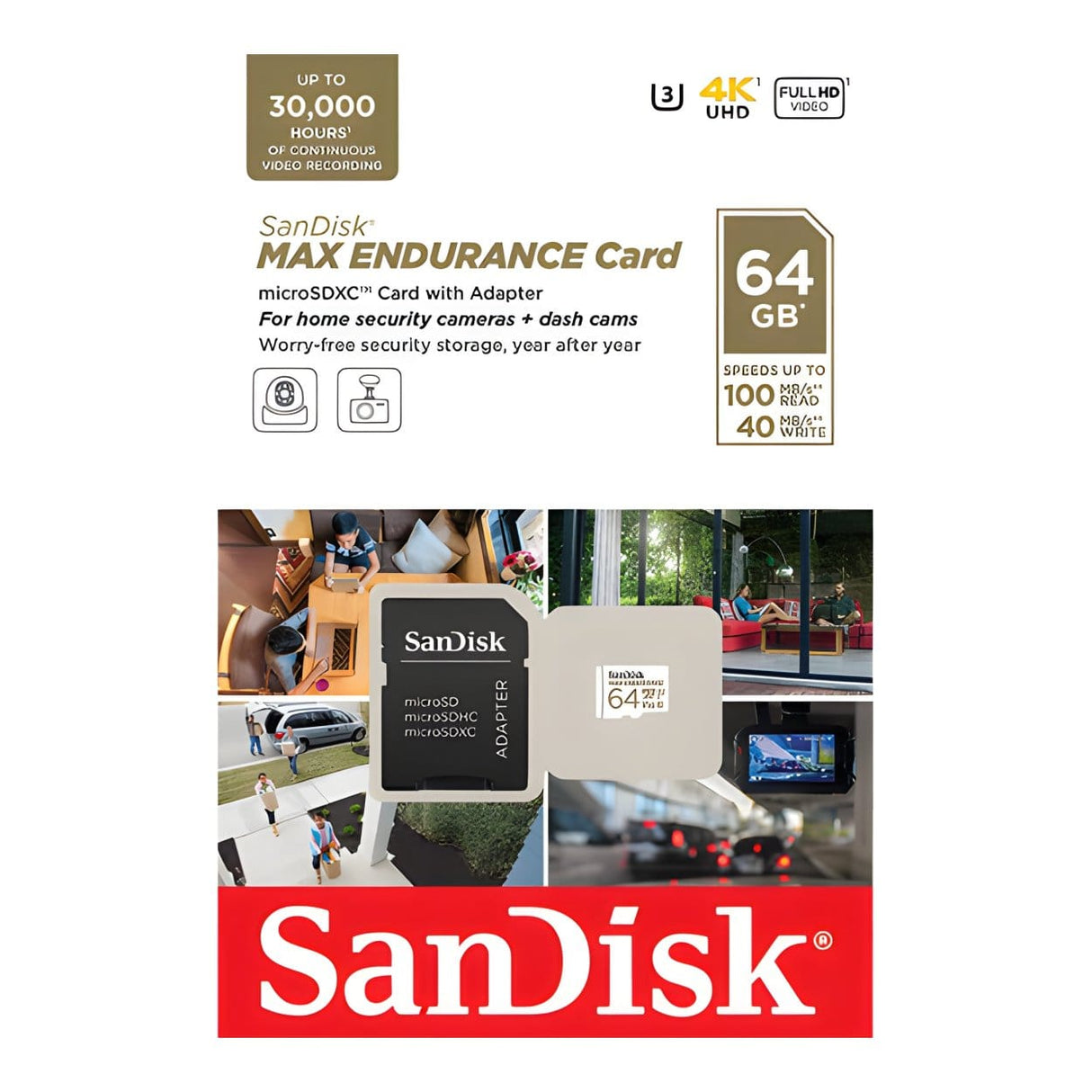 SanDisk Max Endurance 64GB MicroSDXC UHS-I Class 10 Memory Card SDSQQVR-064G-GN6IA