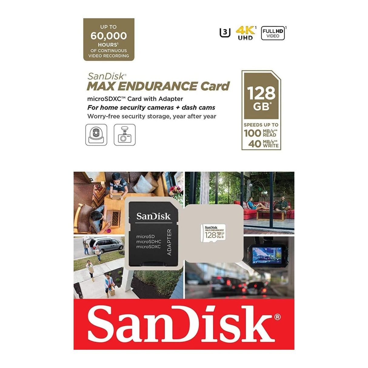 SanDisk Max Endurance 128GB MicroSDXC UHS-I Class 10 Memory Card SDSQQVR-128G-GN6IA
