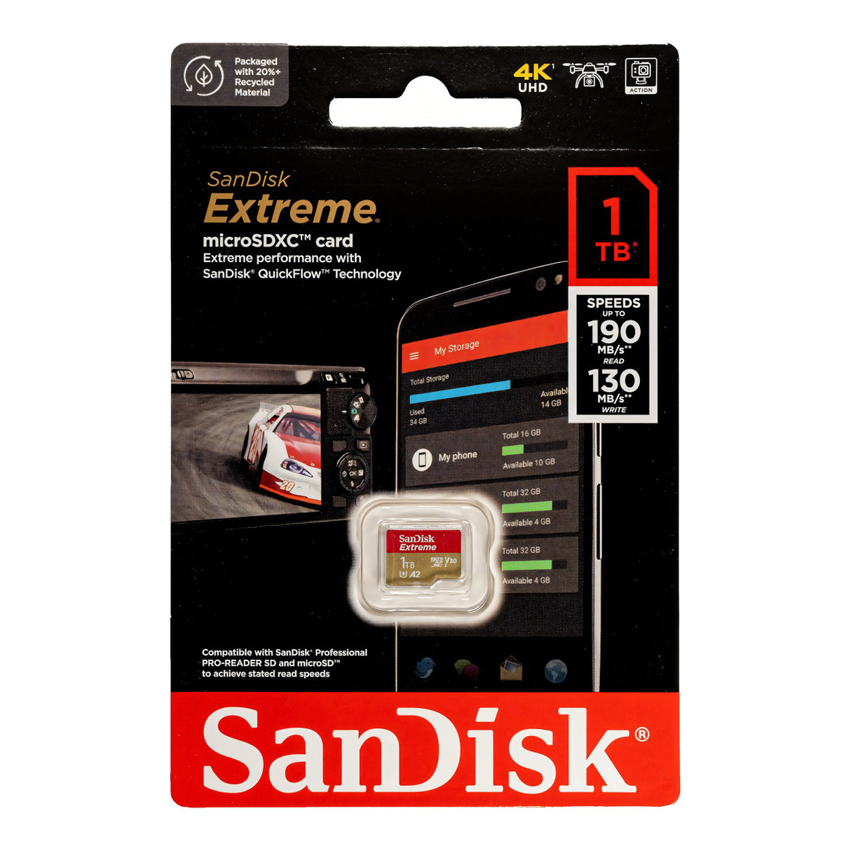 SanDisk Extreme 1TB microSDXC UHS-I Memory Card SDSQXAV-1T00-GN6MN