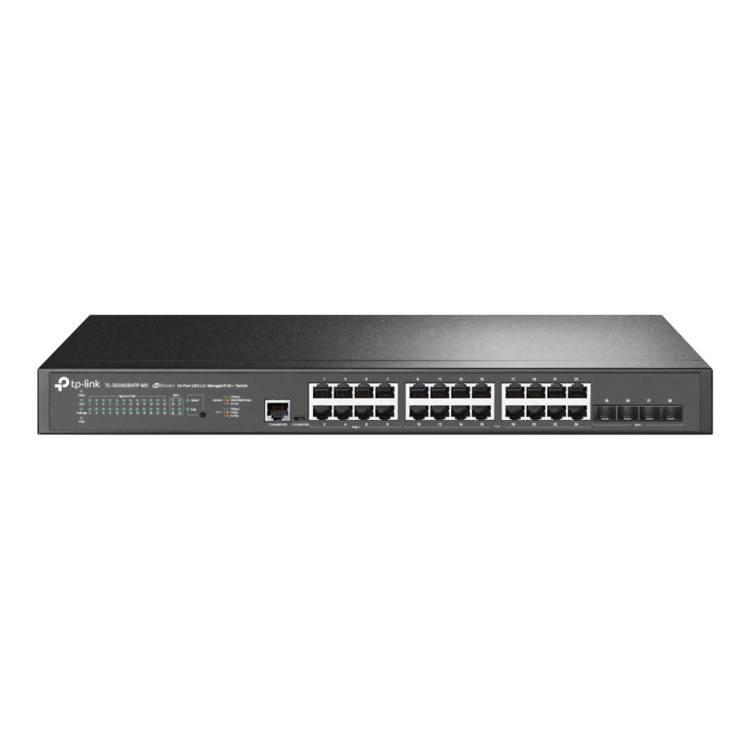 TP-Link Omada JetStream 24-Port 2.5GBASE-T and 4-Port 10GE SFP+ L2+ & 16-Port PoE+ & 8-Port PoE++ Managed Switch SG3428XPP-M2