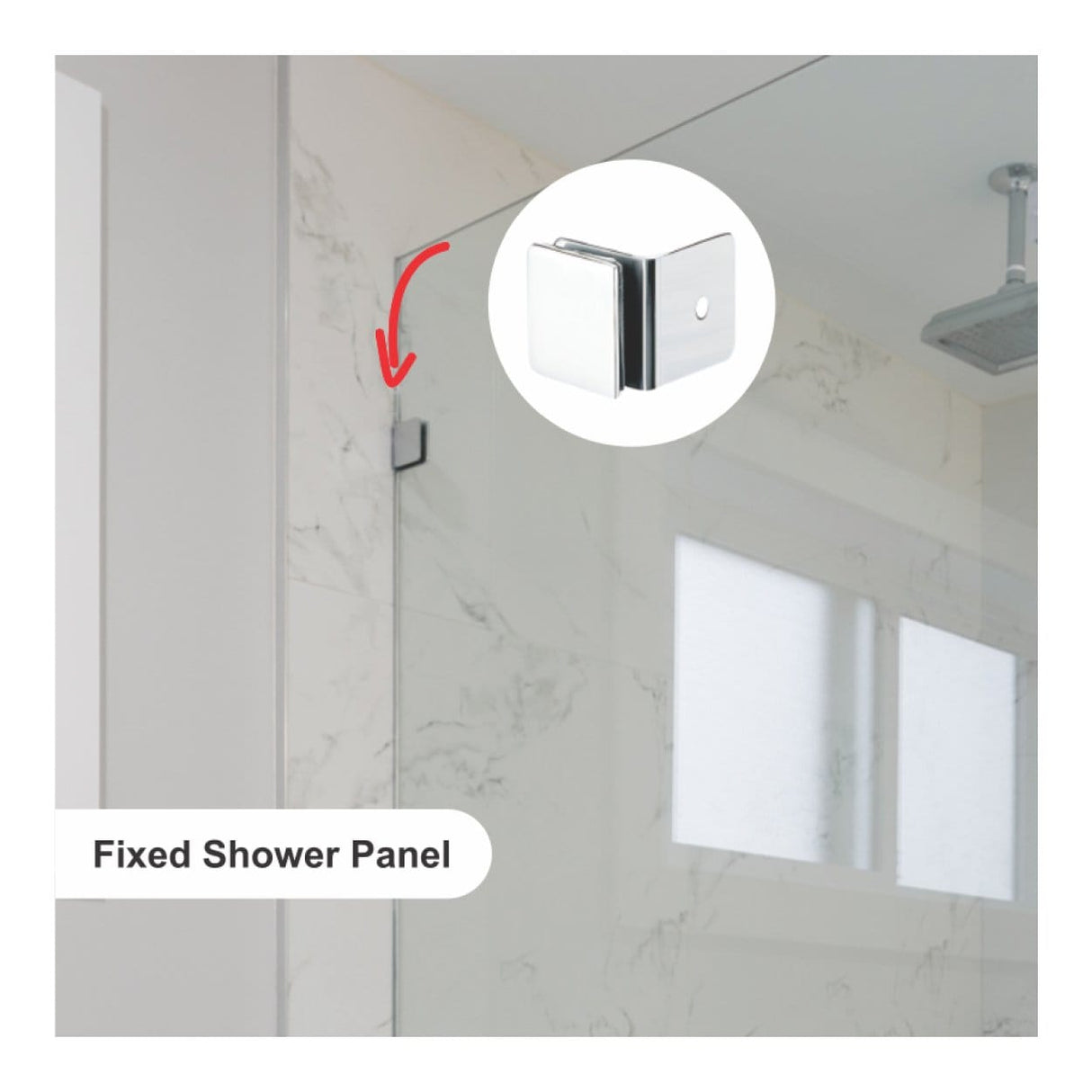 Parrot Shower Panel Glass Clamp Mirror Finish SH0003