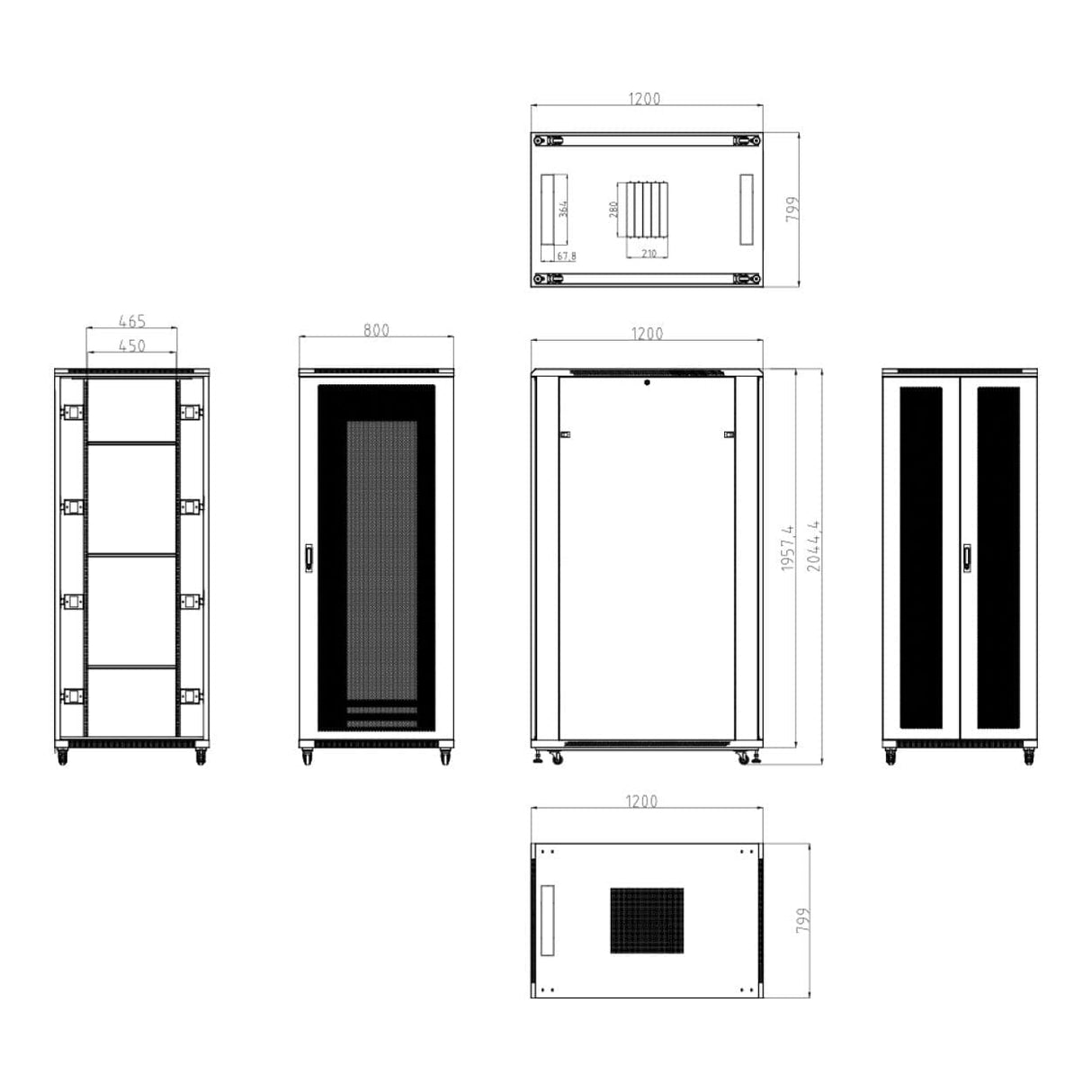 LinkQnet 800x1.2m 42U Mesh Cabinet SH06A-8142-42U 800