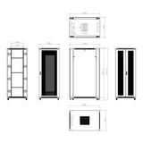 LinkQnet 800x1.2m 42U Mesh Cabinet SH06A-8142-42U 800