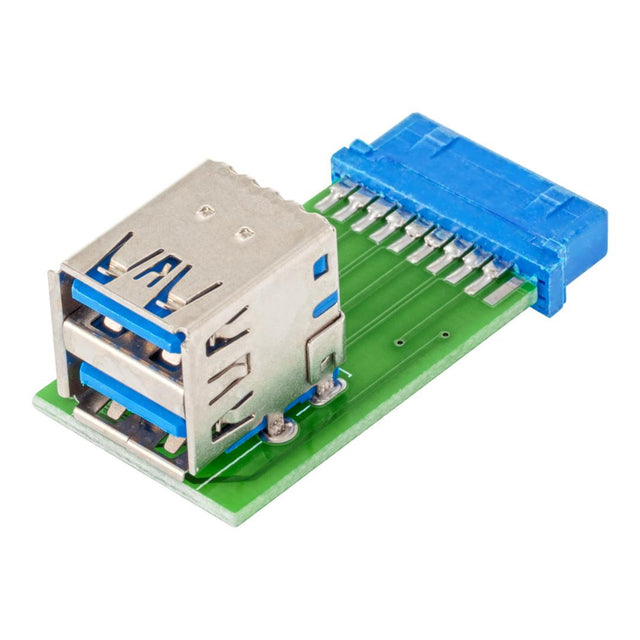 LinkQnet 19-pin USB3.0 to 2-port Type-A Adapter Card SLUB6310