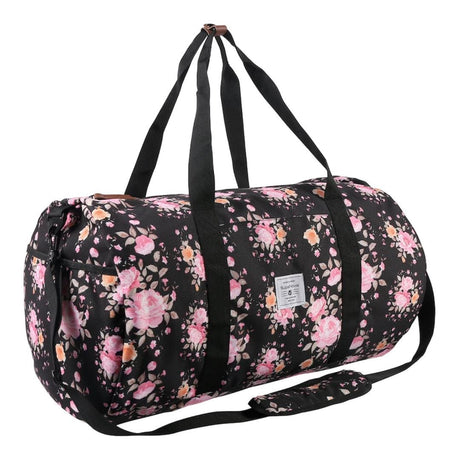 Supanova Kate Duffle Ladies Bag Black Floral SN-1003-BKFL