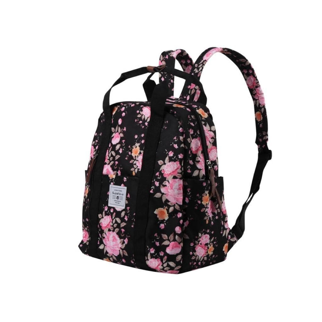 SupaNova Gisele Notebook Backpack Black Floral SN-1004-BKFL