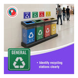 Parrot 150x150mm General Waste Recycle on White ACP Sign Green Print SN4118
