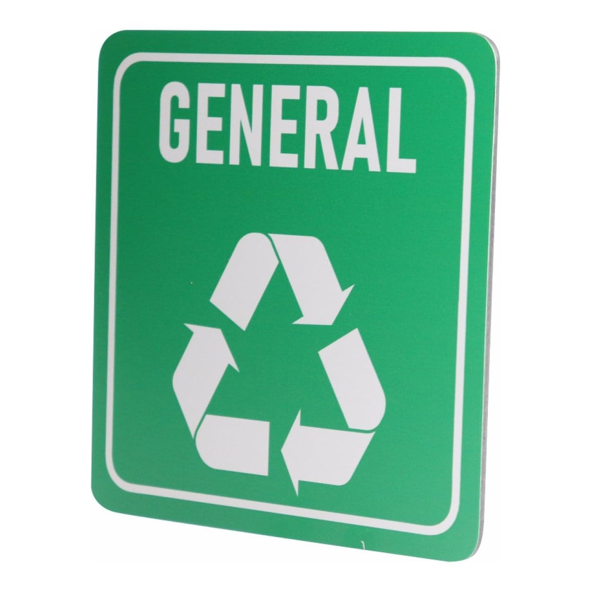 Parrot 150x150mm General Waste Recycle on White ACP Sign Green Print SN4118