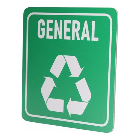 Parrot 150x150mm General Waste Recycle on White ACP Sign Green Print SN4118