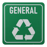 Parrot 150x150mm General Waste Recycle on White ACP Sign Green Print SN4118