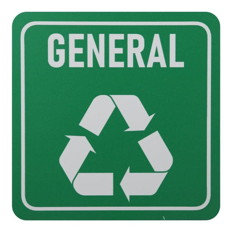 Parrot 150x150mm General Waste Recycle on White ACP Sign Green Print SN4118