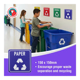 Parrot 150x150mm General Waste Recycle on White ACP Sign Blue Print SN4119