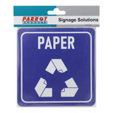 Parrot 150x150mm General Waste Recycle on White ACP Sign Blue Print SN4119