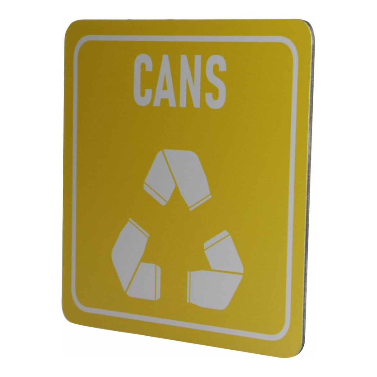Parrot 150x150mm Cans Only Waste Recycle on White ACP Sign Yellow Print SN4120
