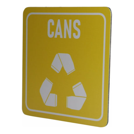 Parrot 150x150mm Cans Only Waste Recycle on White ACP Sign Yellow Print SN4120