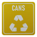 Parrot 150x150mm Cans Only Waste Recycle on White ACP Sign Yellow Print SN4120