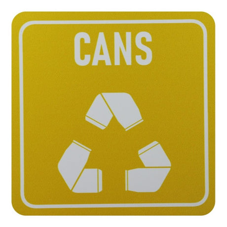 Parrot 150x150mm Cans Only Waste Recycle on White ACP Sign Yellow Print SN4120