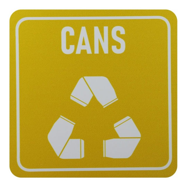 Parrot 150x150mm Cans Only Waste Recycle on White ACP Sign Yellow Print SN4120