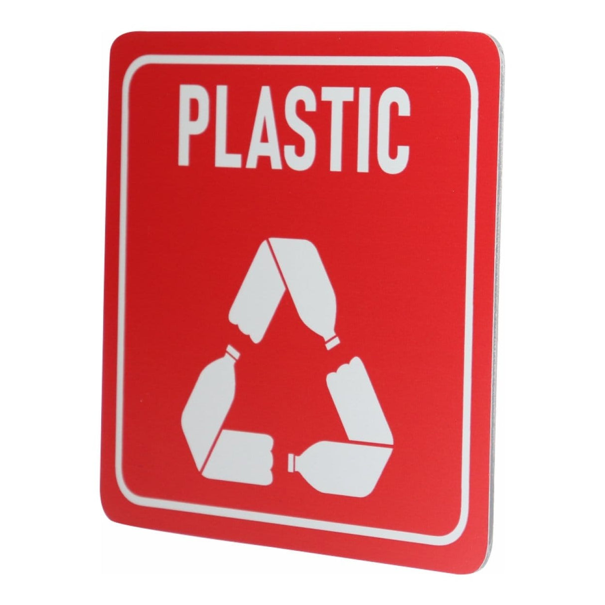 Parrot 150x150mm Plastic Only Waste Recycle on White ACP Sign Red Print SN4121