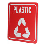 Parrot 150x150mm Plastic Only Waste Recycle on White ACP Sign Red Print SN4121